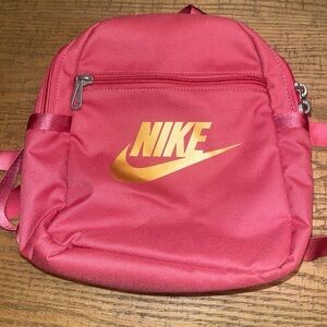 Nike Coral Pink & Gold Mini Backpack 10x8x4